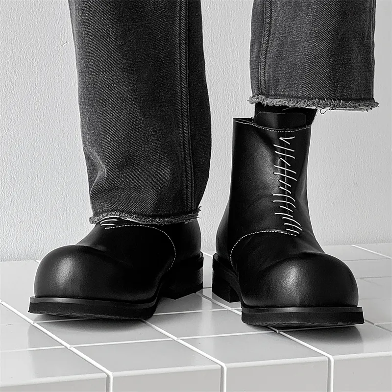 Chi Wolf Ankle Boots Men's Black-2