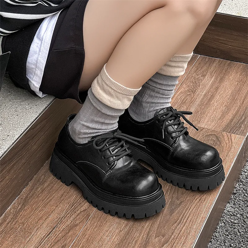 Chi Wolf Derby Shoes Low-Top Casual Shoes Unisex Black-13