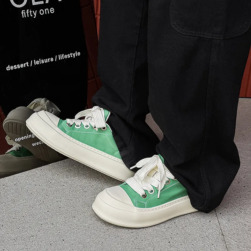 Chi Wolf Breathable Height Increase Low Top Canvas Shoes Unisex-33