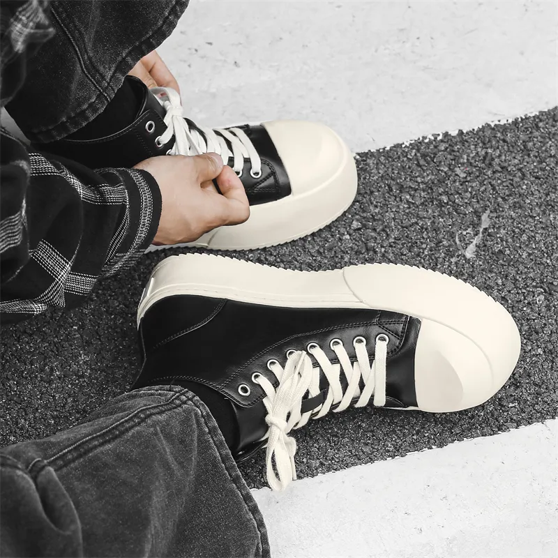 Chi Wolf Abrasion-Resistant Mid-Top Skateboard Shoes Unisex Black-5