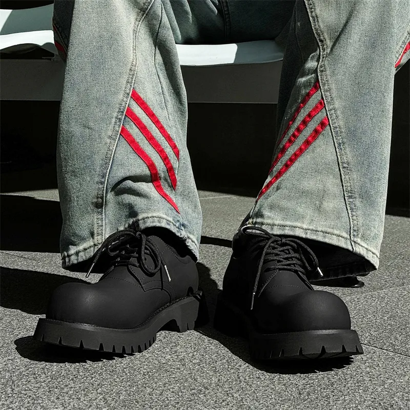 Chi Wolf Derby Shoes Casual Shoes Men's Black-6