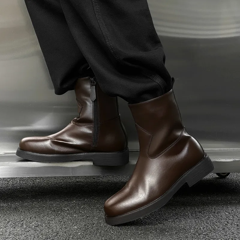 Chi Wolf Ankle Boots Men Black/Brown/Beige-7