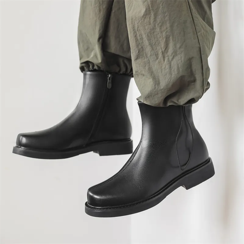 Chi Wolf Ankle Boots Men's Black-6