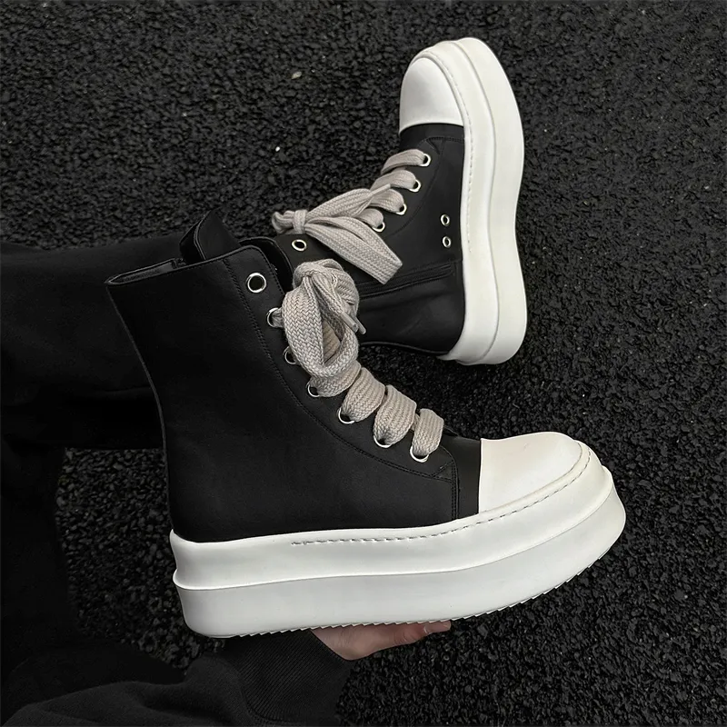 Chi Wolf High Top Skateboard Shoes Unisex Black-5