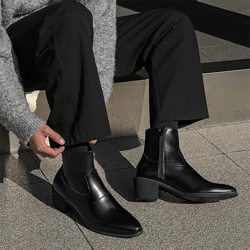 Chi Wolf Ankle Boots Men Black-3