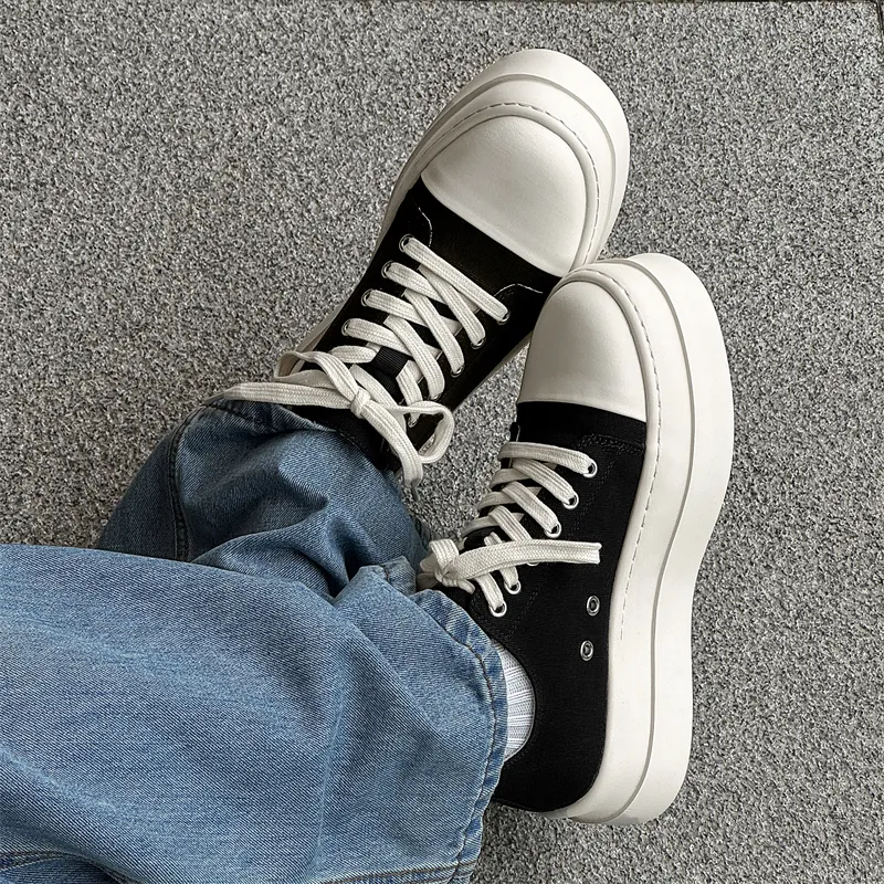 Chi Wolf Low Top Skateboard Shoes Men's Black-5