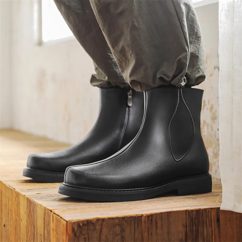 Chi Wolf Ankle Boots Men's Black-5