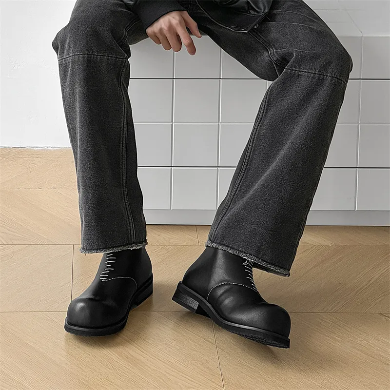 Chi Wolf Ankle Boots Men's Black-6
