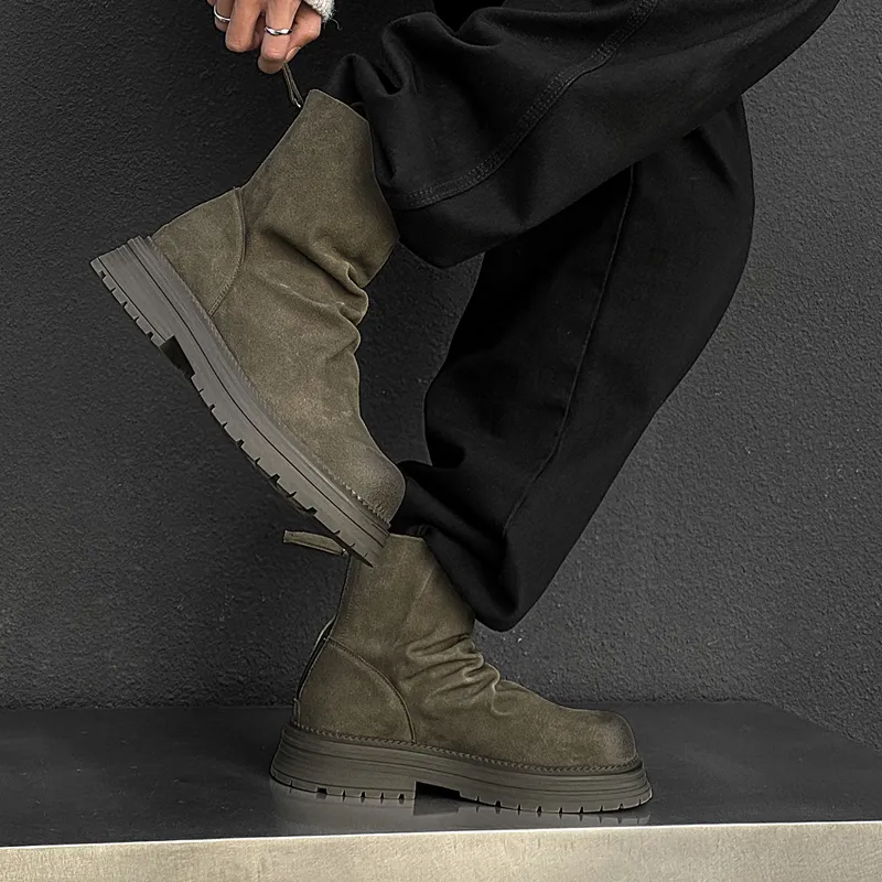 Chi Wolf Ankle Boots Unisex Black/Yellow/Green-19