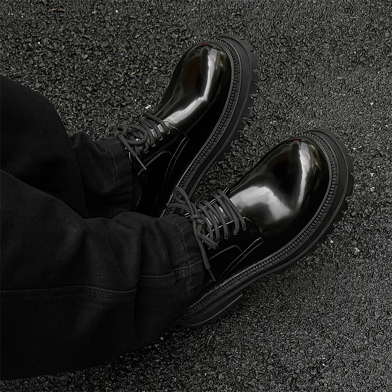 Chi Wolf Derby Shoes Casual Shoes Men's Black-3