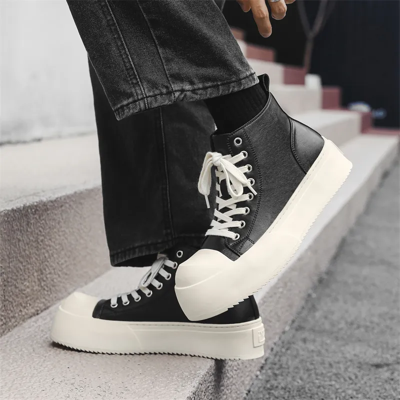 Chi Wolf Abrasion-Resistant Mid-Top Skateboard Shoes Unisex Black-10