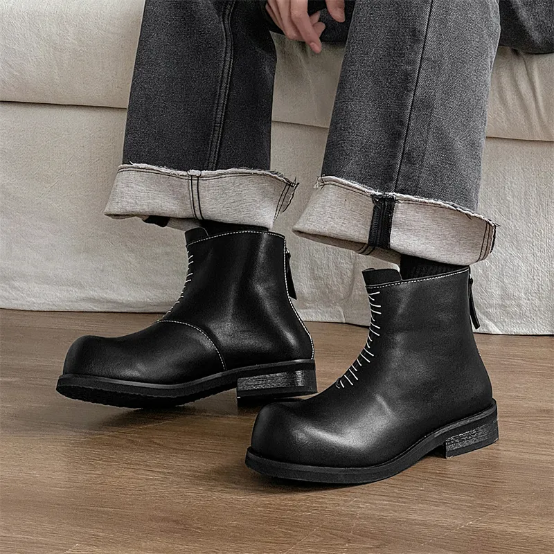 Chi Wolf Ankle Boots Men's Black-4
