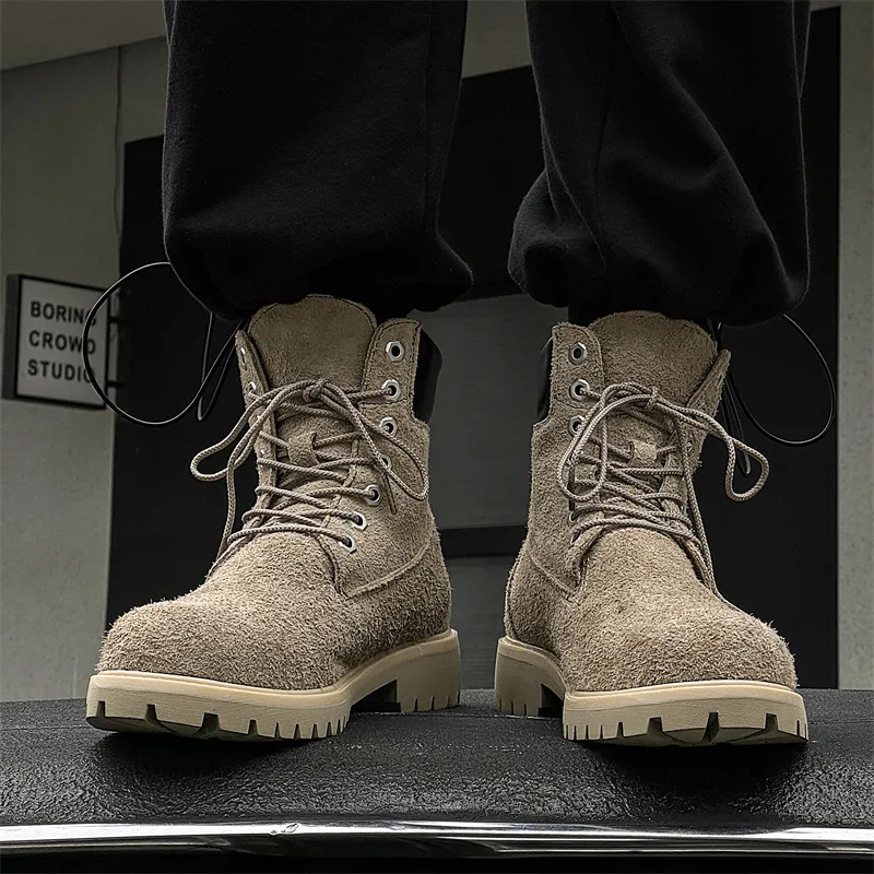 Chi Wolf Short Martin Boot Men's Khaki-5