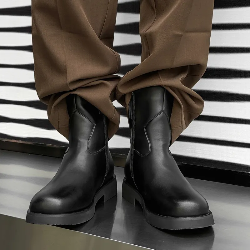 Chi Wolf Ankle Boots Men Black/Brown/Beige-3
