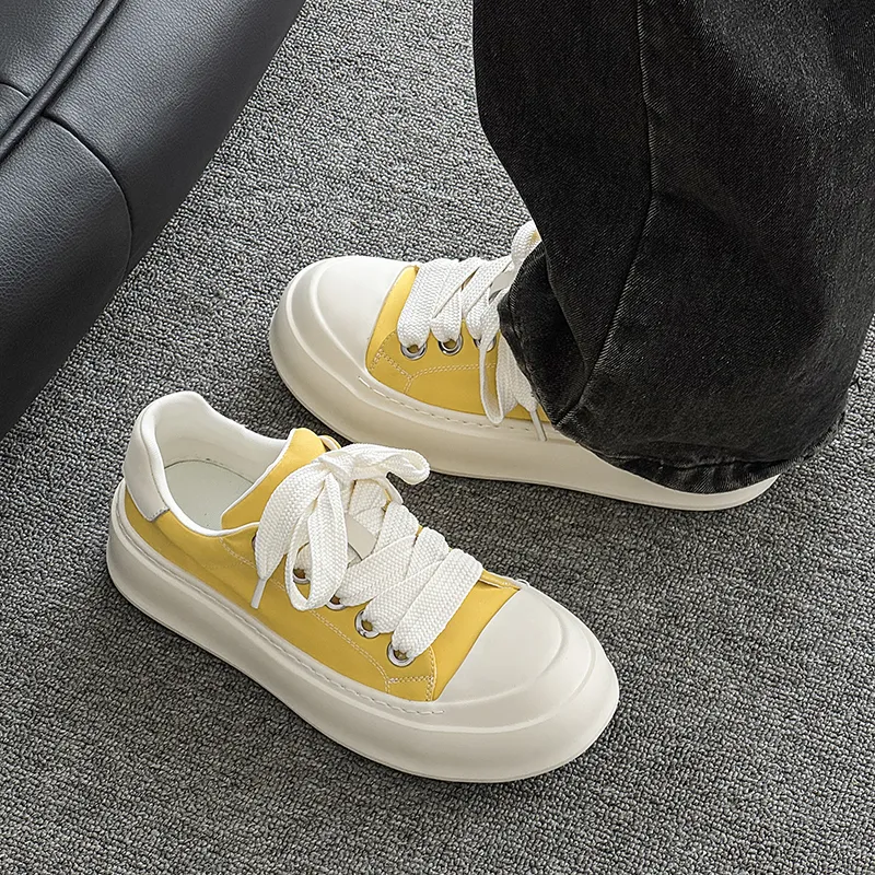 Chi Wolf Breathable Height Increase Low Top Canvas Shoes Unisex-9