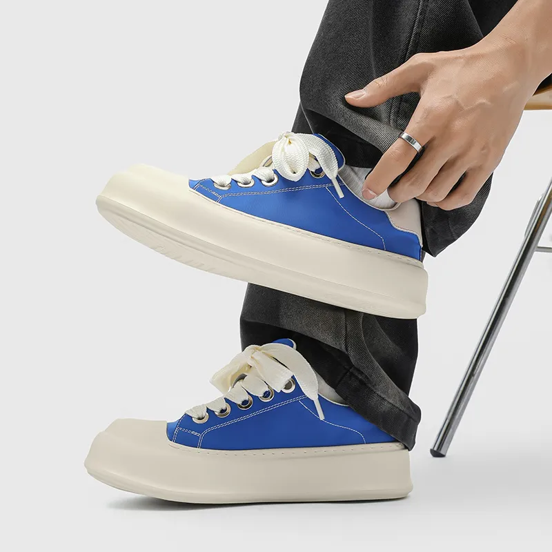 Chi Wolf Breathable Height Increase Low Top Canvas Shoes Unisex-25