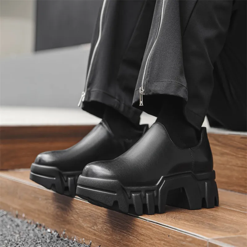 Chi Wolf Derby Shoes Casual Shoes Men's Black-3