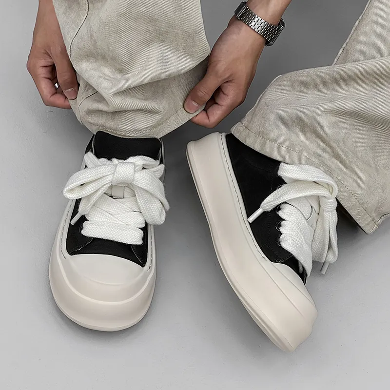 Chi Wolf Breathable Height Increase Low Top Canvas Shoes Unisex-4