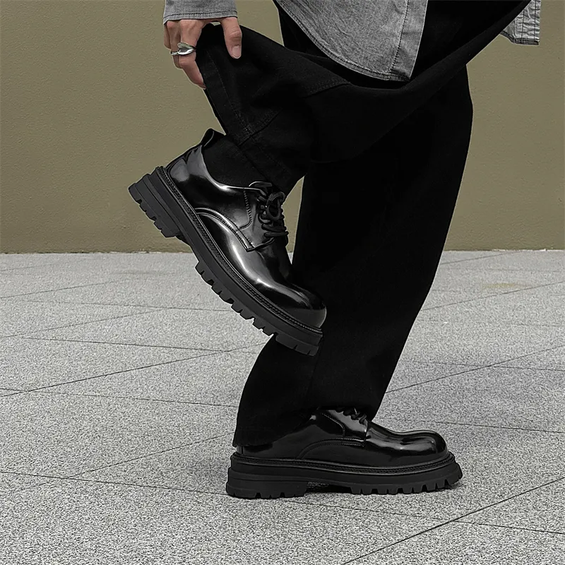 Chi Wolf Derby Shoes Casual Shoes Men's Black-5