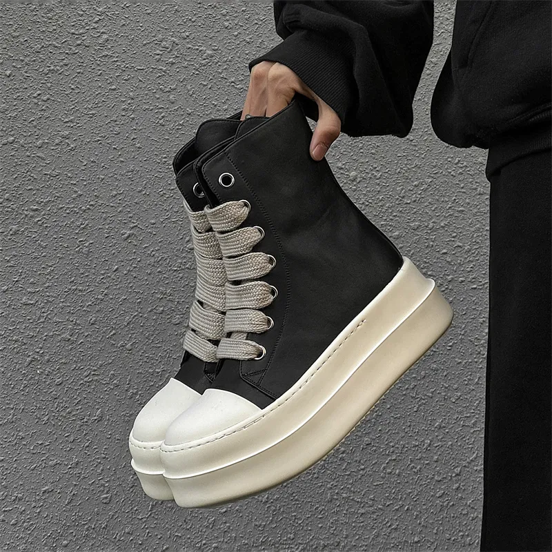 Chi Wolf High Top Skateboard Shoes Unisex Black-4