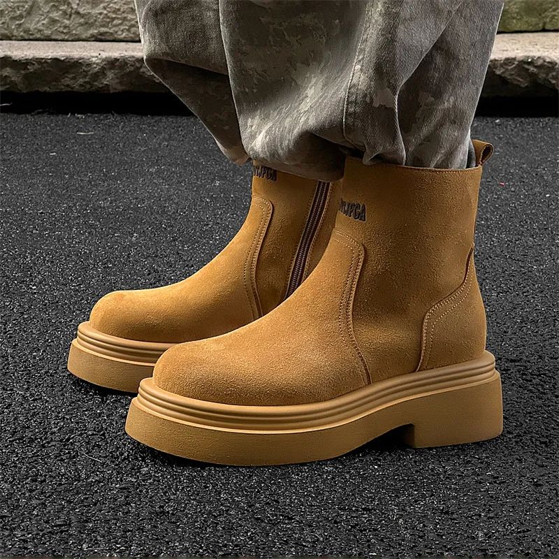 Chi Wolf Ankle Boots Men Yellow/Black-2