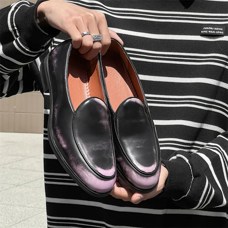 Chi Wolf Loafers Men Black/Brown/Gold/Purple-23
