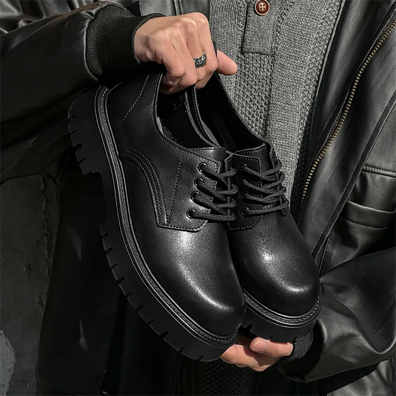 Chi Wolf Derby Shoes Casual Shoes Men's Black-2