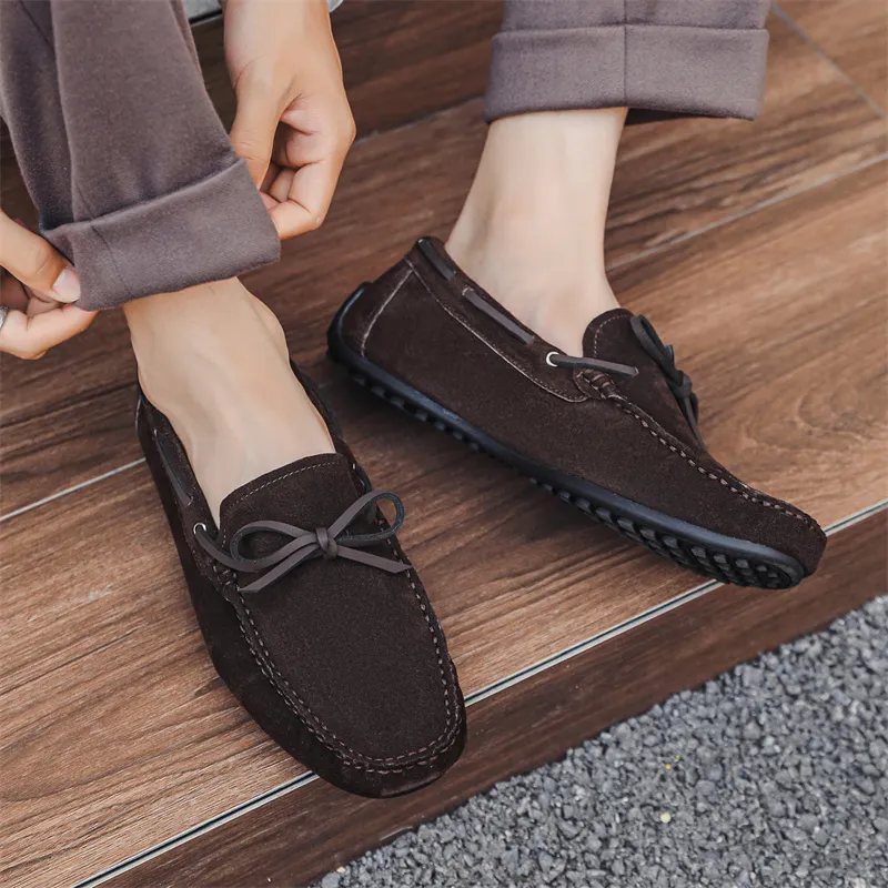 Chi Wolf Gommino Loafers Men Black/Brown-7