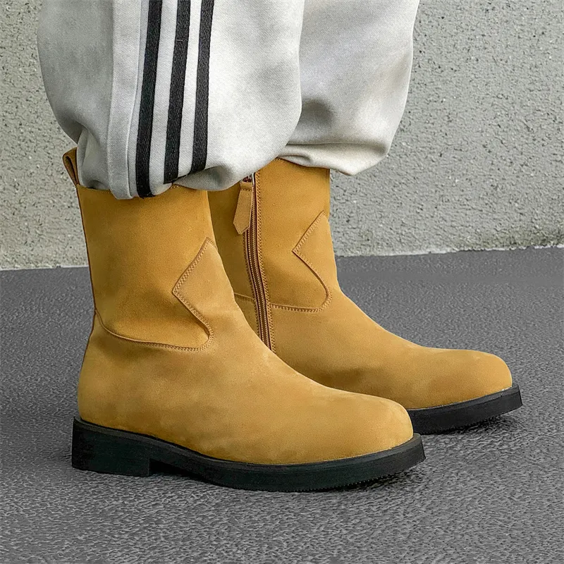 Chi Wolf Ankle Boots Men Black/Brown/Beige-15