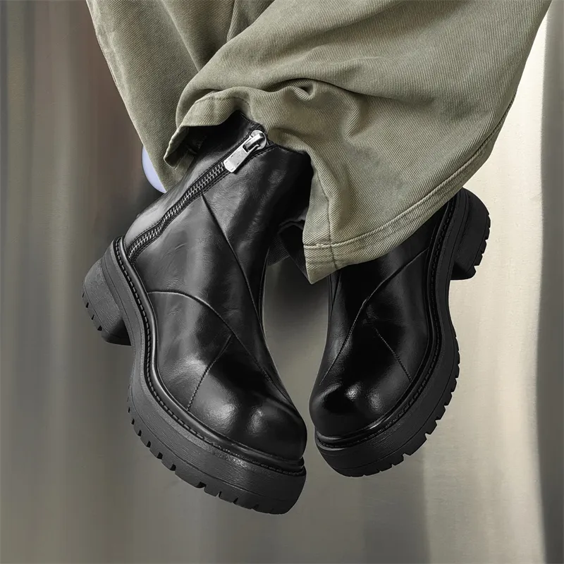 Chi Wolf Ankle Boots Men's Black-6