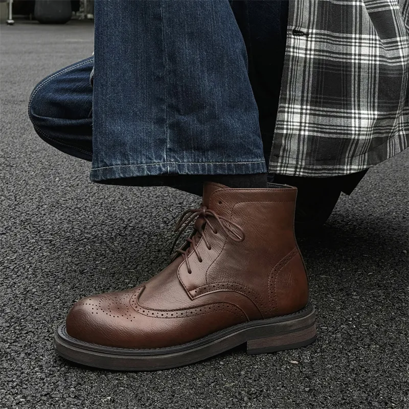 Chi Wolf Ankle Boots Men Black/Brown-5