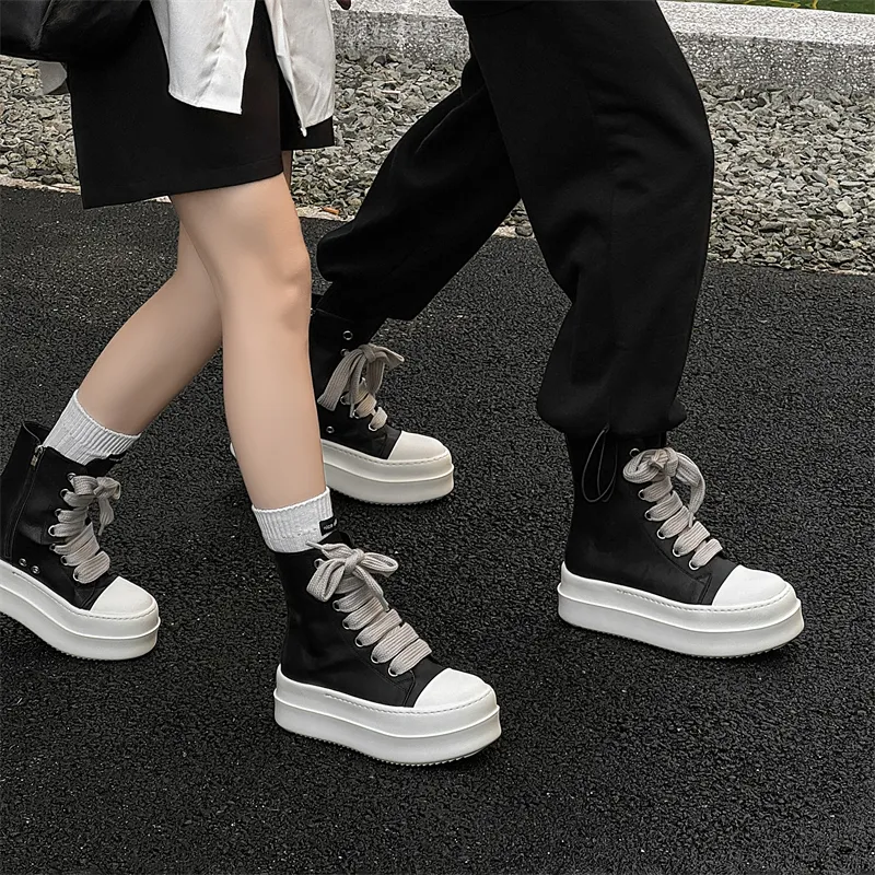 Chi Wolf High Top Skateboard Shoes Unisex Black-3