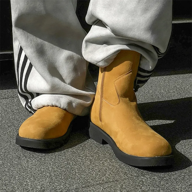 Chi Wolf Ankle Boots Men Black/Brown/Beige-17