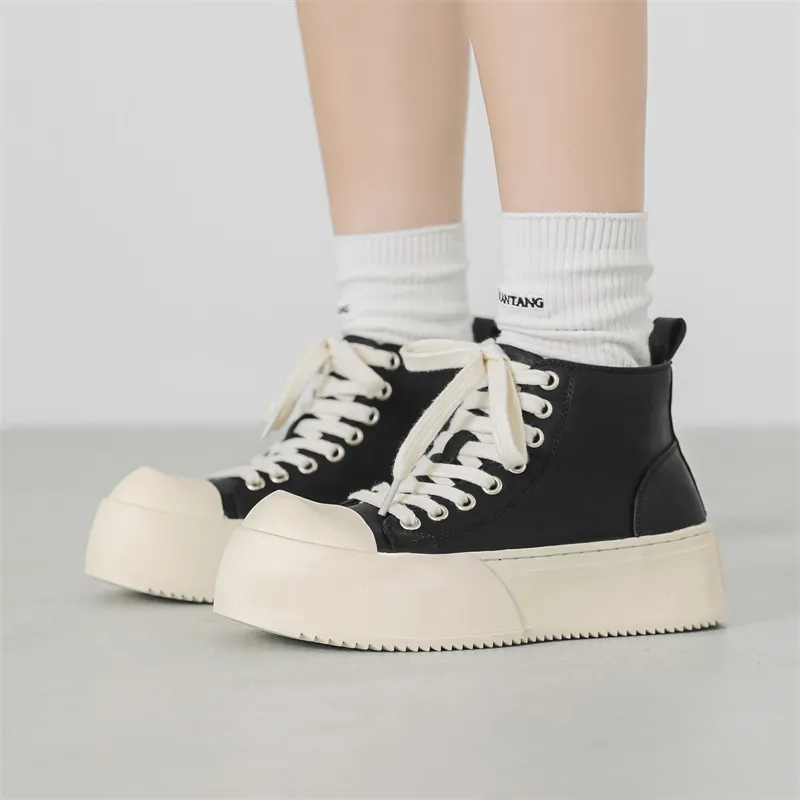 Chi Wolf Abrasion-Resistant Mid-Top Skateboard Shoes Unisex Black-17