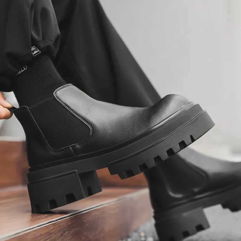 Chi Wolf Chelsea Boots Men's Black-6