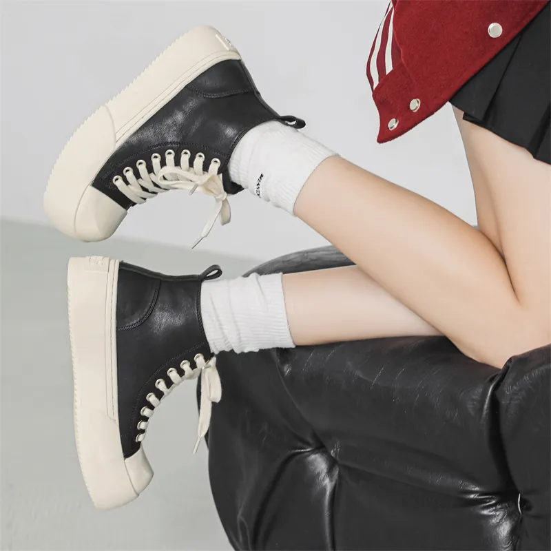 Chi Wolf Abrasion-Resistant Mid-Top Skateboard Shoes Unisex Black-16