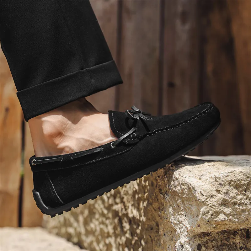 Chi Wolf Gommino Loafers Men Black/Brown-3