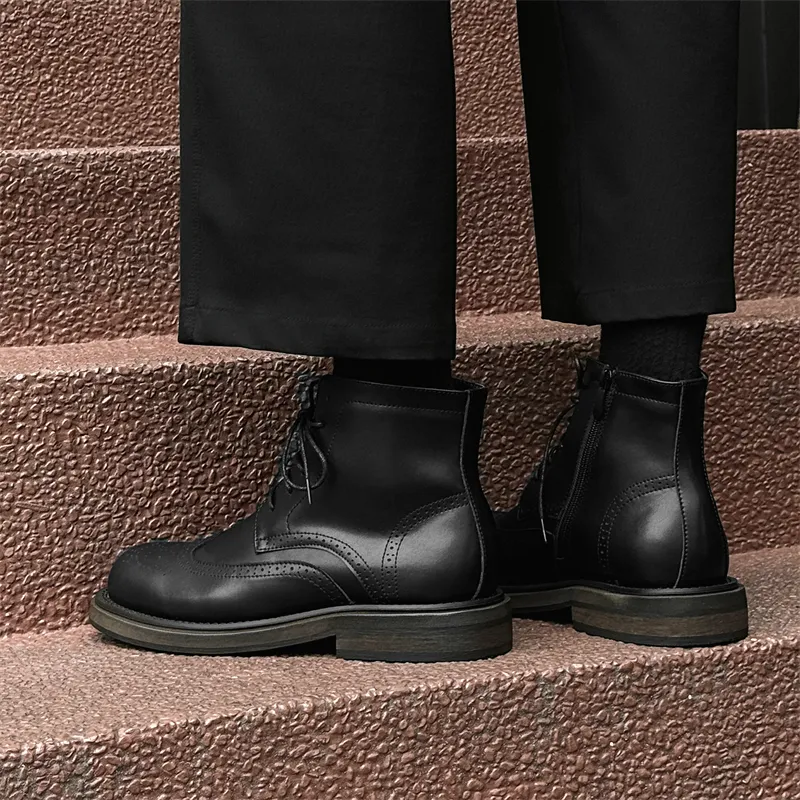 Chi Wolf Ankle Boots Men Black/Brown-12