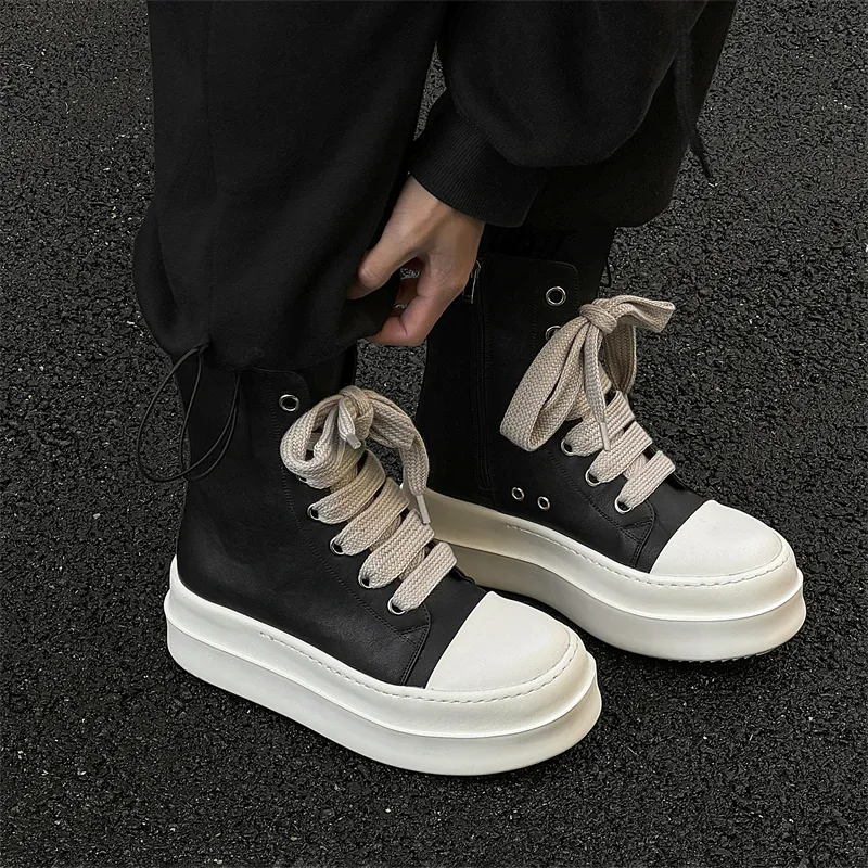 Chi Wolf High Top Skateboard Shoes Unisex Black-6