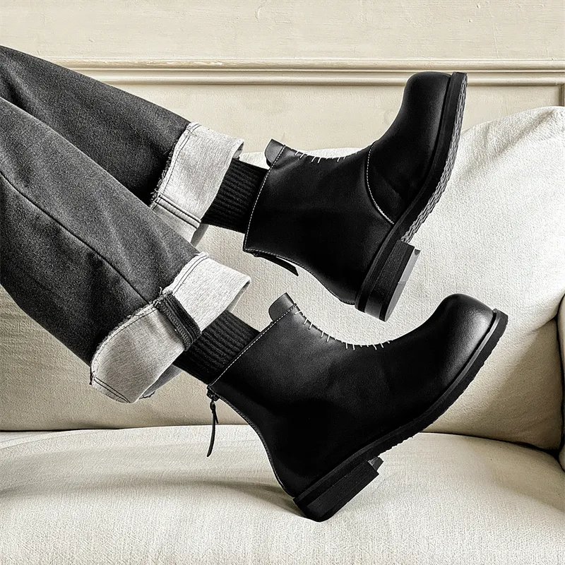Chi Wolf Ankle Boots Men's Black-5