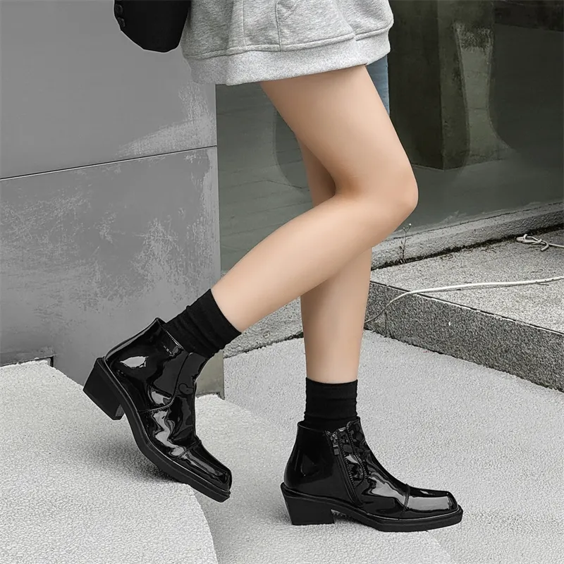 Chi Wolf Ankle Boots Women's Black-4