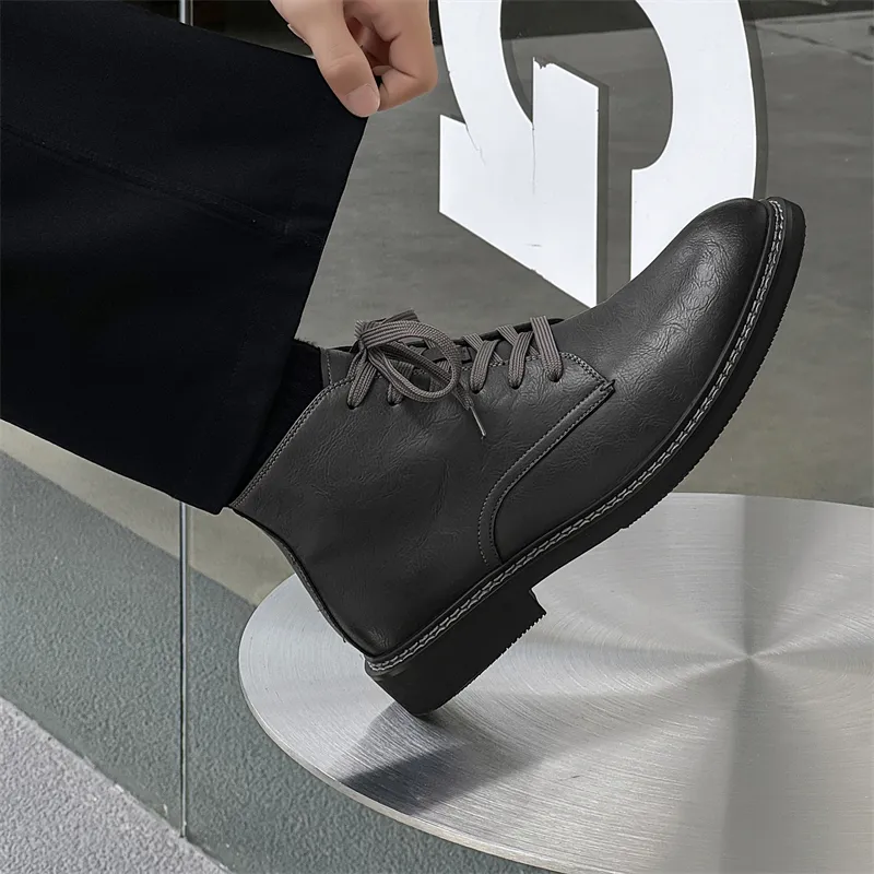 Chi Wolf Ankle Boots Men's Black-5