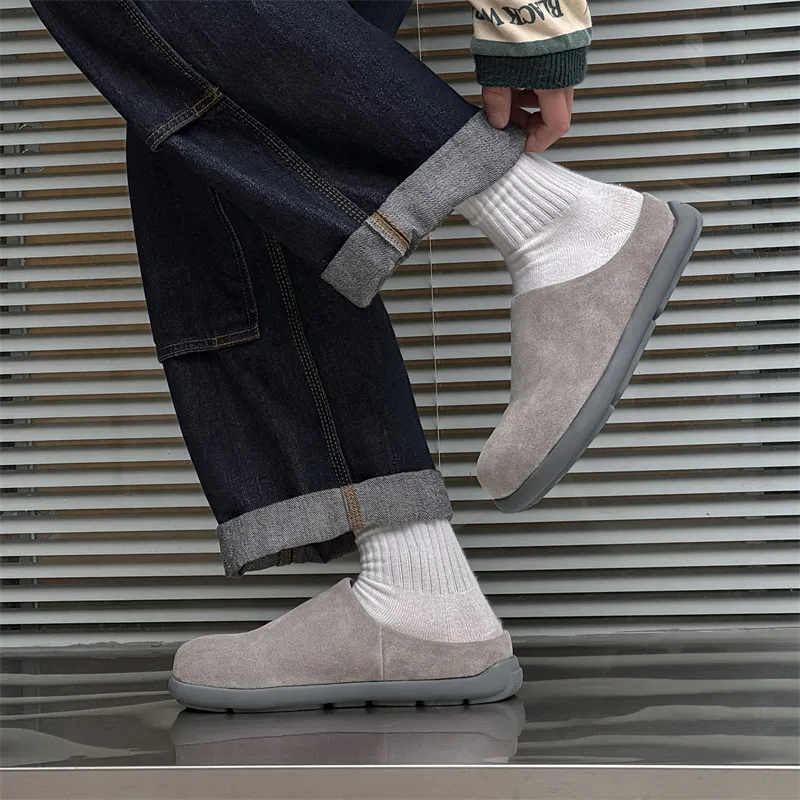 Chi Wolf Rubber Sole Closed Toe Slippers Unisex White-17
