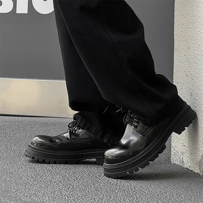 Chi Wolf Derby Shoes Casual Shoes Men's Black-6