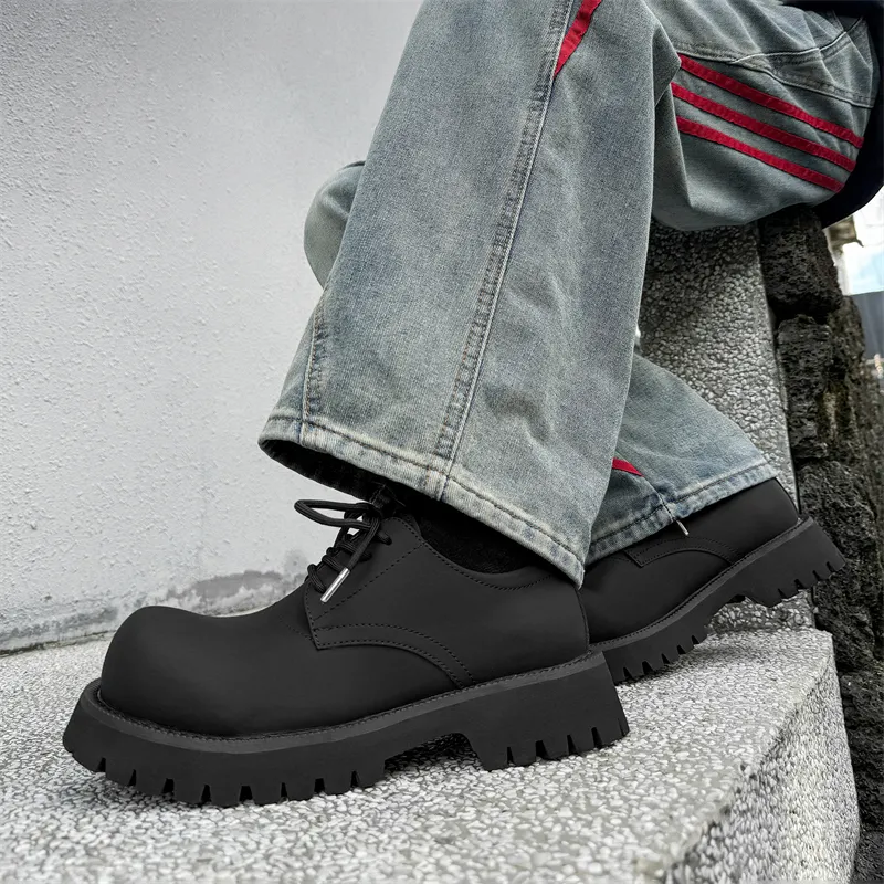 Chi Wolf Derby Shoes Casual Shoes Men's Black-5