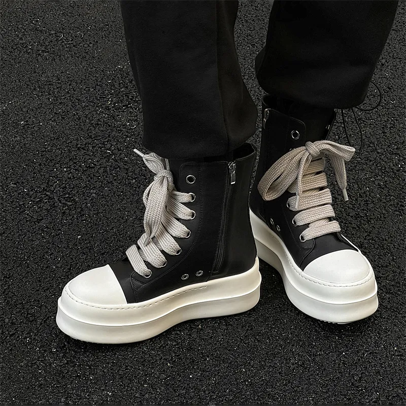 Chi Wolf High Top Skateboard Shoes Unisex Black-7