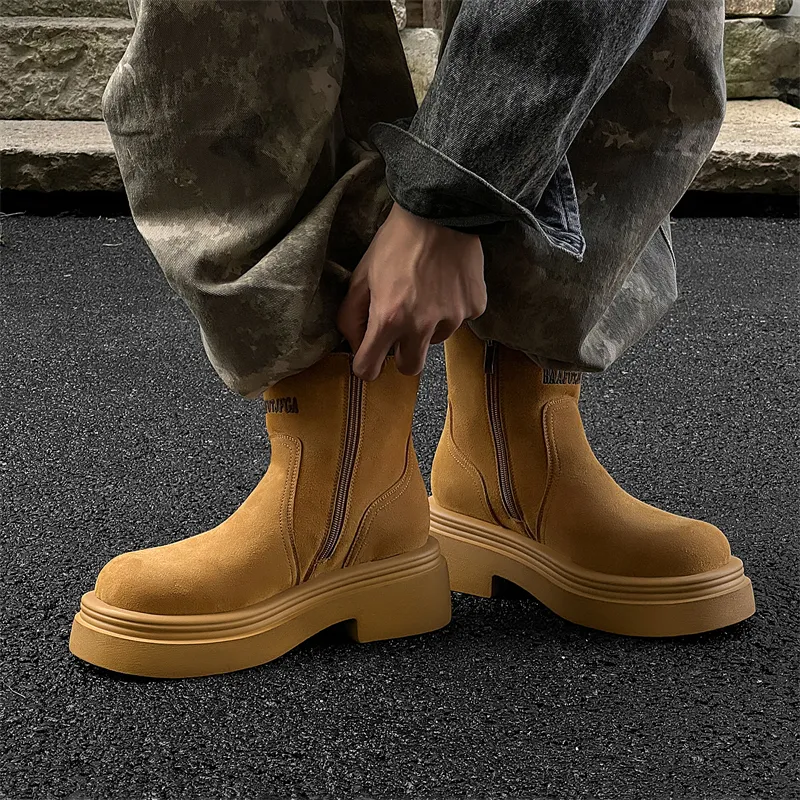 Chi Wolf Ankle Boots Men Yellow/Black-4