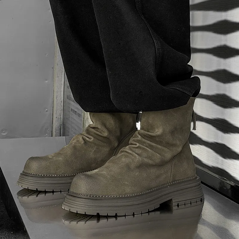 Chi Wolf Ankle Boots Unisex Black/Yellow/Green-16