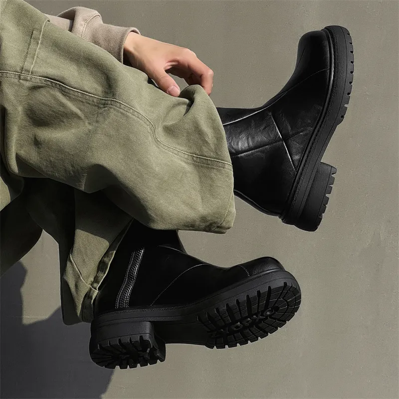 Chi Wolf Ankle Boots Men's Black-4