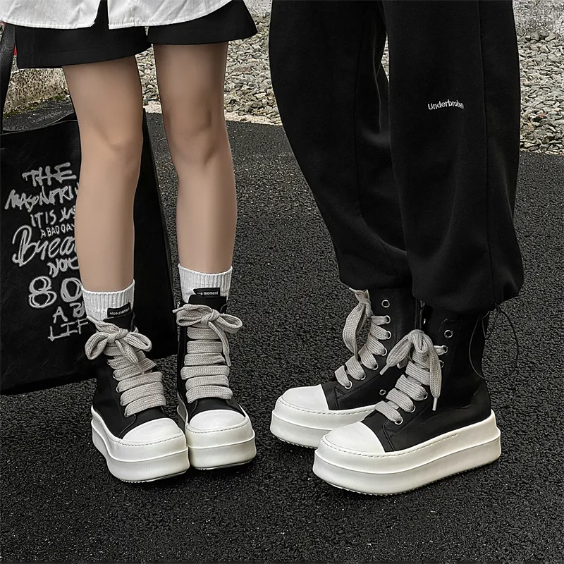 Chi Wolf High Top Skateboard Shoes Unisex Black-2